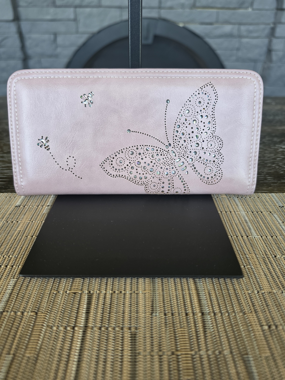 Lavendar Butterfly Perforated Wallet